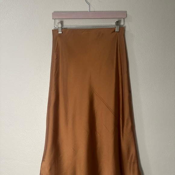 LK LUV Bronze Satin Midi Skirt, Approx. Size S, EUC - Picture 2 of 9